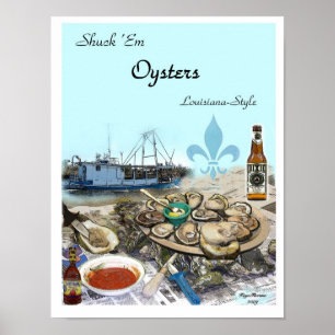 Poster Shuck Em Oysters