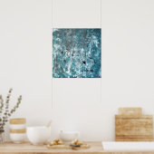 Poster 'Shuffling' Art Turquoise et gris Abstrait (Cuisine)