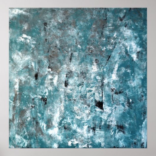 Poster 'Shuffling' Art Turquoise et gris Abstrait (Devant)