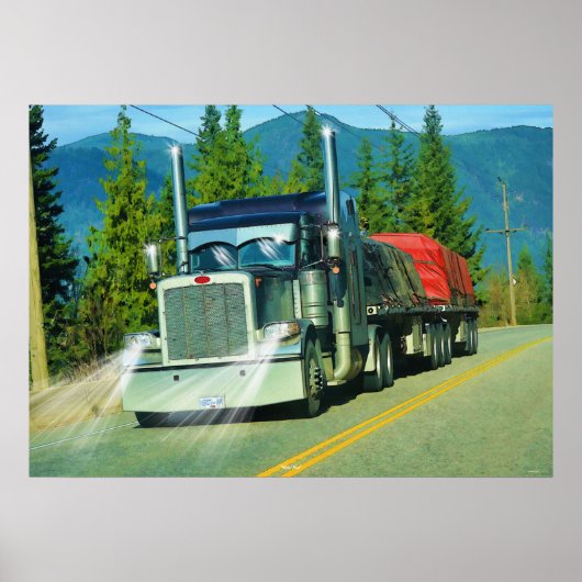 Poster Shuswap Cargo Freight Truck Highway Driving Art (Devant)
