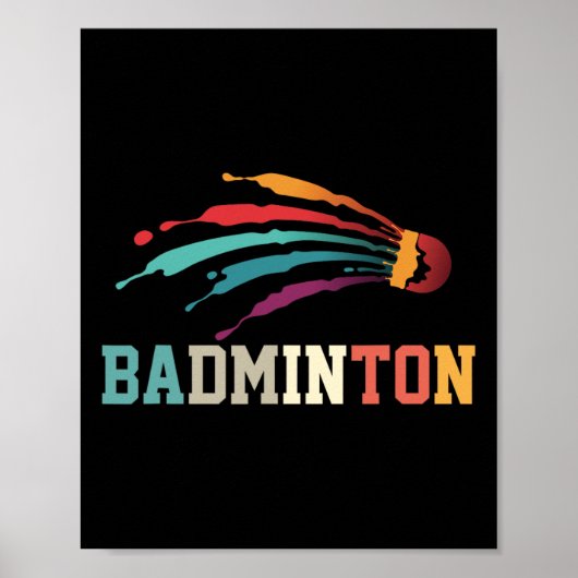Poster Shutter Badminton Player Sports Racket Coach Team (Devant)