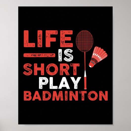 Poster Shuttle Joueur Badminton (Devant)