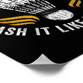 Poster Shuttle Joueur Badminton (Coin)