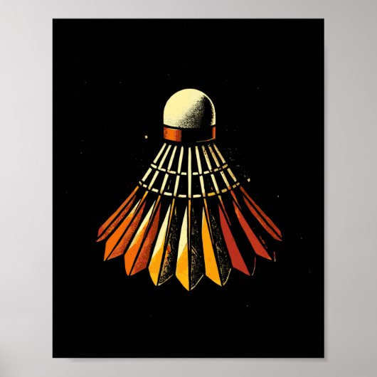 Poster Shuttle Joueur Badminton (Devant)