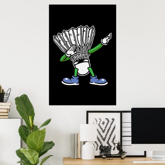 Poster Shuttlecock de Badminton Dabbing (Bureau à domicile)