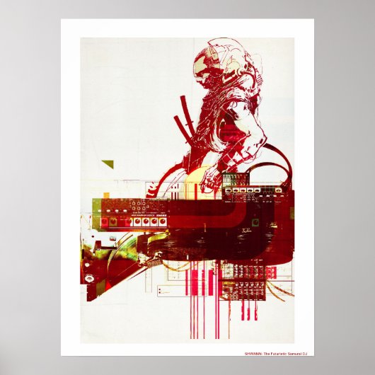 Poster SHWANN : Le DJ Futuriste Samurai (Devant)