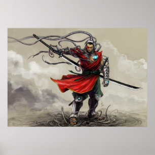 Poster SHWANN : L'impression Futuriste Samurai DJ
