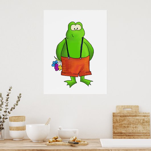 Poster Shy Boy Frog Art Imprimer (Cuisine)