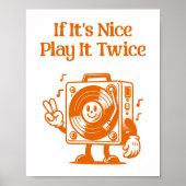 Poster Si c'est Nice Jouer Il Deux Fois Retro Vinyl Playe (Devant)