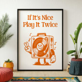 Poster Si c'est Nice Jouer Il Deux Fois Retro Vinyl Playe