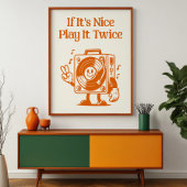 Poster Si c'est Nice Jouer Il Deux Fois Retro Vinyl Playe