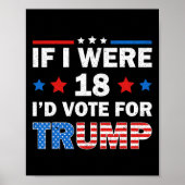 Poster Si j'avais 18 ans, je voterais pour Trump 2024 drô (Devant)