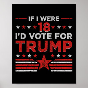 Poster Si j'avais 18 ans, je voterais pour Trump Funny Pr