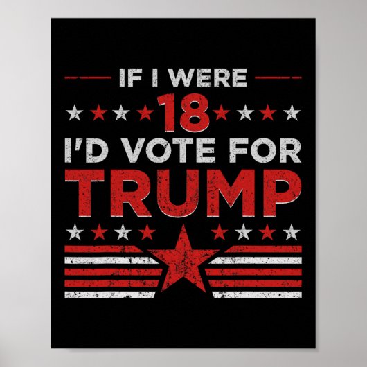 Poster Si j'avais 18 ans, je voterais pour Trump Funny Pr (Devant)