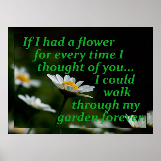 Poster Si j'avais une fleur pour chaque fois que je pensa (Devant)
