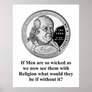 Poster Si les hommes sont si méchants - Benjamin Franklin