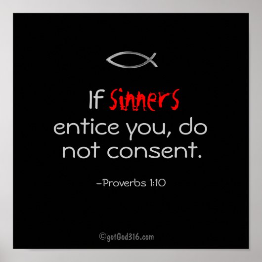 Poster Si les pécheurs vous attirent gotGod316.com Écritu (Devant)