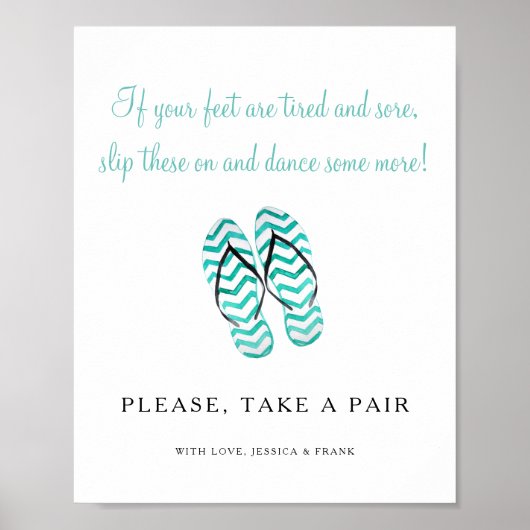 Poster Si Les Pieds Fatigués Et Le Mal Prendre Flip Flops (Devant)