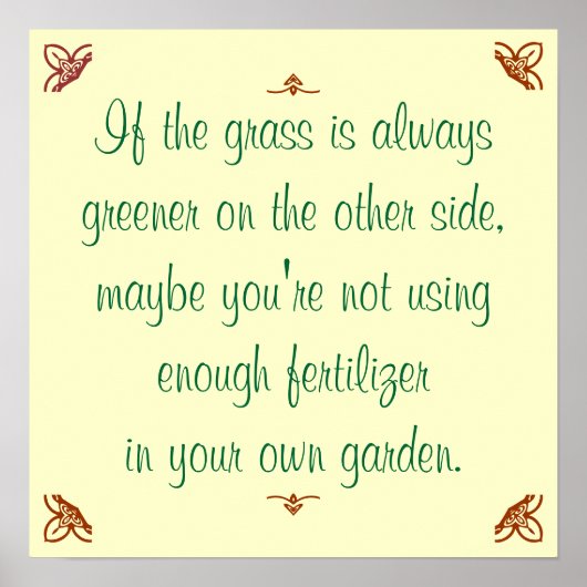 Poster Si l'herbe est toujours plus verte de l'autre côté (Devant)