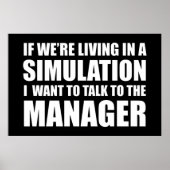 Poster Si nous vivons dans une simulation 2020 Citation d (Devant)