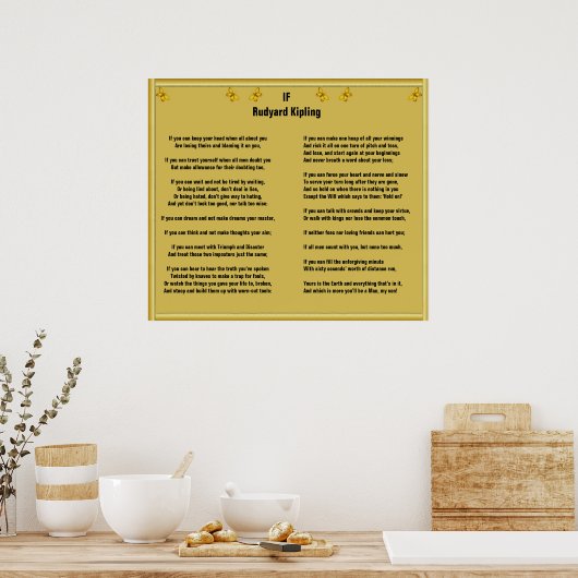 Poster Si par Rudyard Kipling (Cuisine)