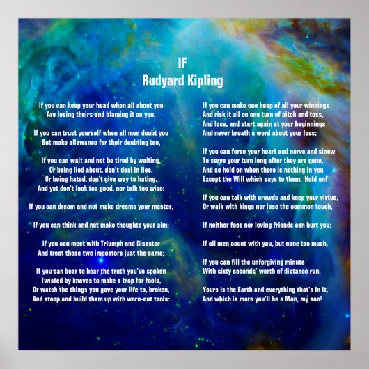 Poster Si par Rudyard Kipling sur Orion (Devant)