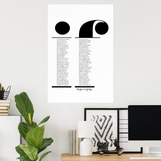 Poster Si par Rudyard Kipling (toutes les options) (Bureau à domicile)