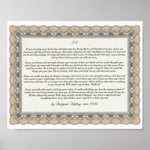 Poster SI poème de inspiration pour des jeunes hommes par