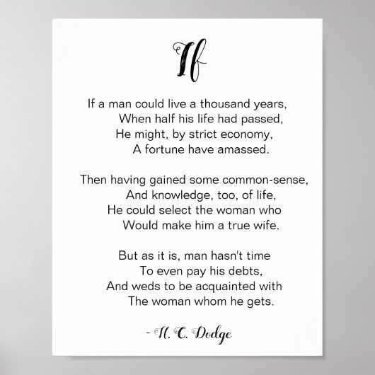 Poster Si Poème de Reginald H. C. Dodge (Devant)