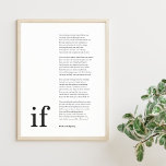 Poster Si Poème de Rudyard Kipling<br><div class="desc">Une impression simple et moderne du If Poem de Rudyard Kipling.</div>