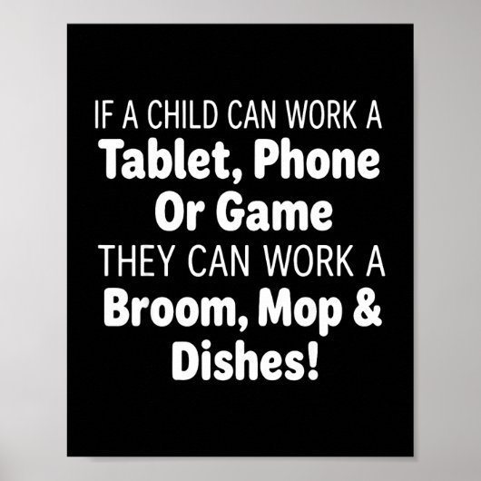 Poster Si un enfant peut utiliser une tablette téléphone (Devant)