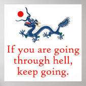 Poster Si Vous Traversez L'Enfer - Citation De Persévéran (Devant)