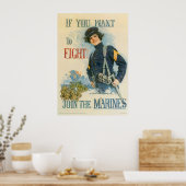 Poster Si Vous Voulez Combattre-Rejoindre Les Marines (Cuisine)