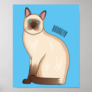 Poster Siamese cat cartoon
