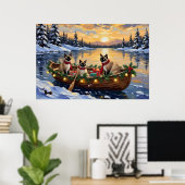 Poster Siamese Cat Christmas Boat Holiday (Bureau à domicile)
