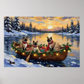 Poster Siamese Cat Christmas Boat Holiday (Devant)