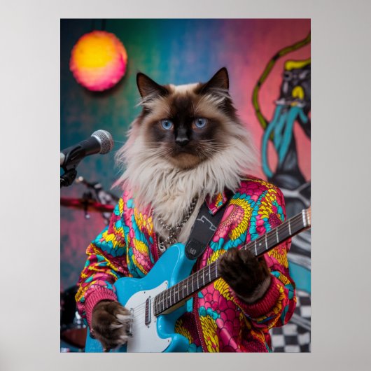 Poster Siamese Cat Rocker (Devant)