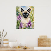 Poster Siamese Chat - Art Chat Imprimer (Cuisine)