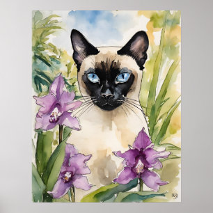 Poster Siamese Chat - Art Chat Imprimer