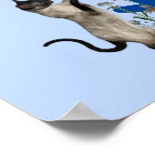 Poster Siamese papillon de chat Monogramme initial D (Coin)