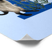 Poster Siamese papillon de chat Monogramme initial L (Coin)