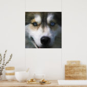 POSTER SIBERIAN HUSKY CHIEN "FAR EYES" (Cuisine)