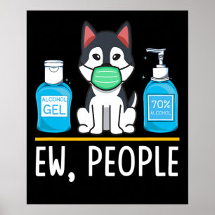 Poster Siberian Husky Dog Face Mask And Hand Wash