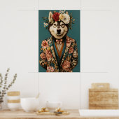 Poster Siberian Husky In Suit Poster, Husky Portrait (Cuisine)