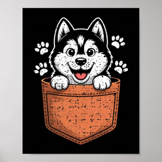 Poster Siberian Husky In Your Front Cket (Devant)