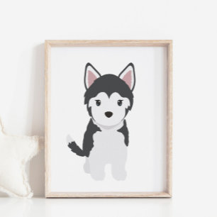 Poster Siberian Husky Puppy Nursery & Kids