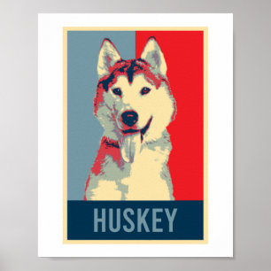 Poster Sibérie Husky Chien Portrait Pop Art