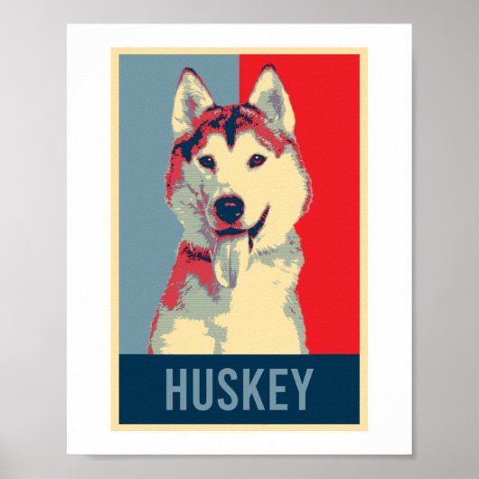 Poster Sibérie Husky Chien Portrait Pop Art (Devant)