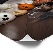 Poster Sibérie Husky Citrouille Halloween effrayant (Coin)