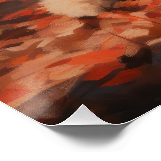 Poster Sibérie Husky en automne Feuilles automne Inspire (Coin)